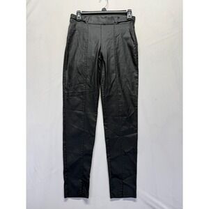 89th & Madison Satin Pants Womens Small Black Rayon Stretch Mid Rise Skinny Leg‎